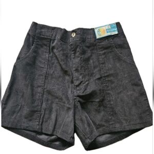 Retro Fast Breakers Men's Black Corduroy High-Waist Short Shorts